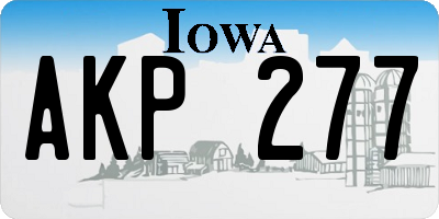 IA license plate AKP277