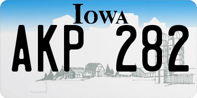 IA license plate AKP282