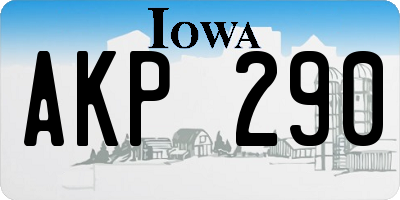 IA license plate AKP290