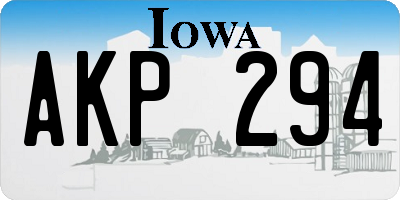 IA license plate AKP294