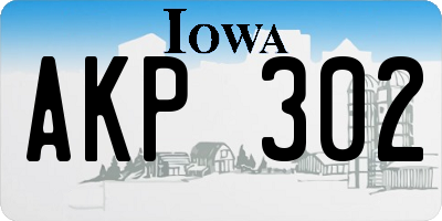 IA license plate AKP302