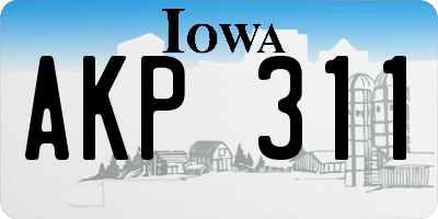 IA license plate AKP311
