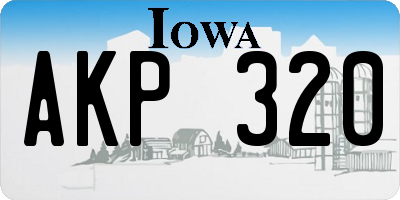 IA license plate AKP320