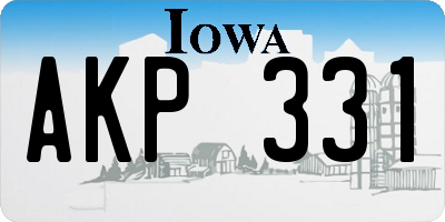 IA license plate AKP331