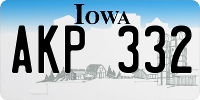 IA license plate AKP332