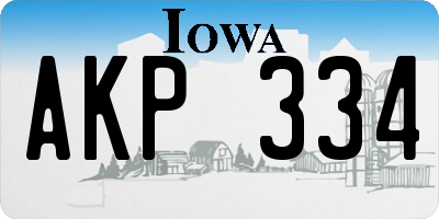 IA license plate AKP334