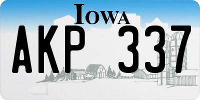 IA license plate AKP337