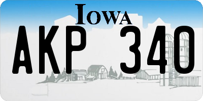 IA license plate AKP340