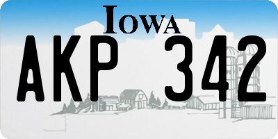 IA license plate AKP342