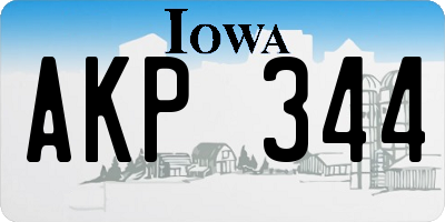 IA license plate AKP344