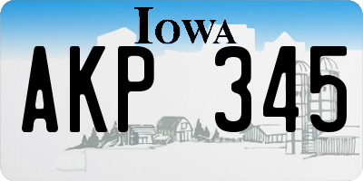 IA license plate AKP345