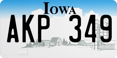 IA license plate AKP349
