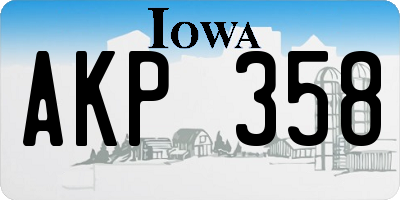 IA license plate AKP358