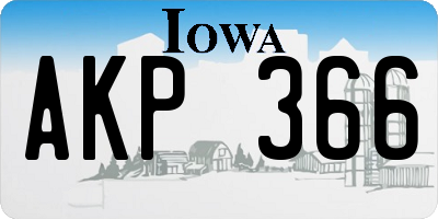 IA license plate AKP366