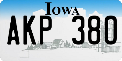 IA license plate AKP380