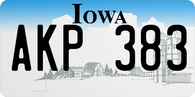 IA license plate AKP383