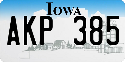 IA license plate AKP385