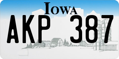 IA license plate AKP387