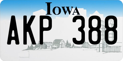 IA license plate AKP388
