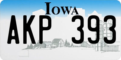 IA license plate AKP393
