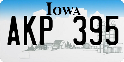 IA license plate AKP395