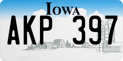 IA license plate AKP397