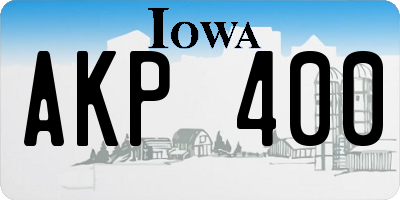 IA license plate AKP400