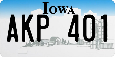 IA license plate AKP401