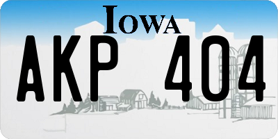IA license plate AKP404