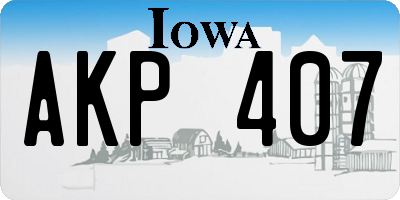 IA license plate AKP407