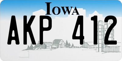 IA license plate AKP412