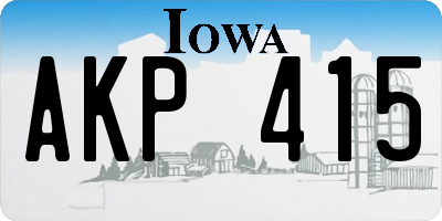 IA license plate AKP415