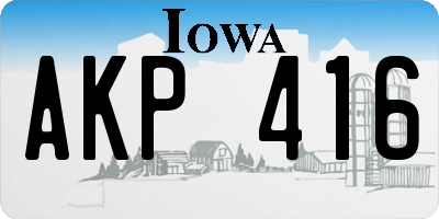 IA license plate AKP416