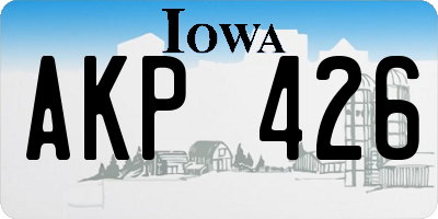 IA license plate AKP426