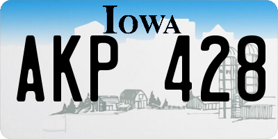 IA license plate AKP428