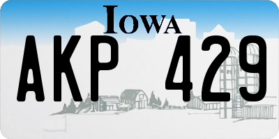 IA license plate AKP429