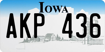 IA license plate AKP436