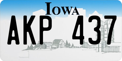 IA license plate AKP437