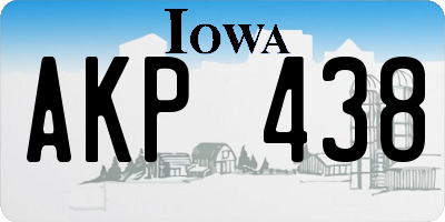 IA license plate AKP438