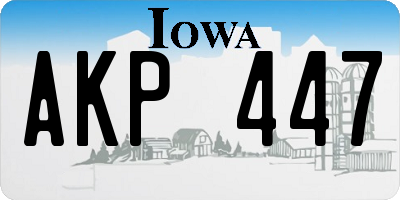 IA license plate AKP447