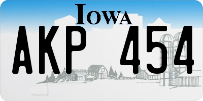 IA license plate AKP454