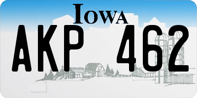 IA license plate AKP462