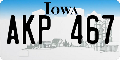 IA license plate AKP467