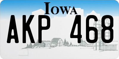 IA license plate AKP468