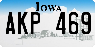 IA license plate AKP469
