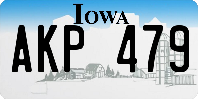 IA license plate AKP479