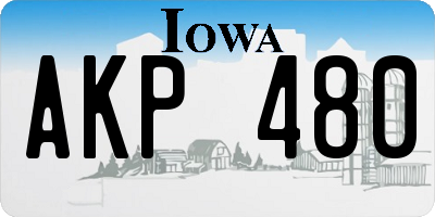 IA license plate AKP480