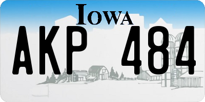 IA license plate AKP484