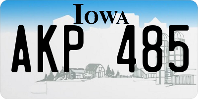 IA license plate AKP485