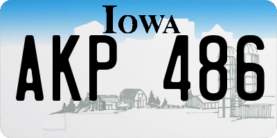 IA license plate AKP486